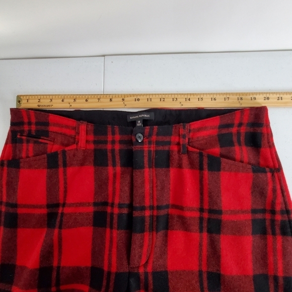 Banana Republic Plaid Riding Pants Size 18 Wool Blend Button Fly Ankle Ties - Picture 9 of 16